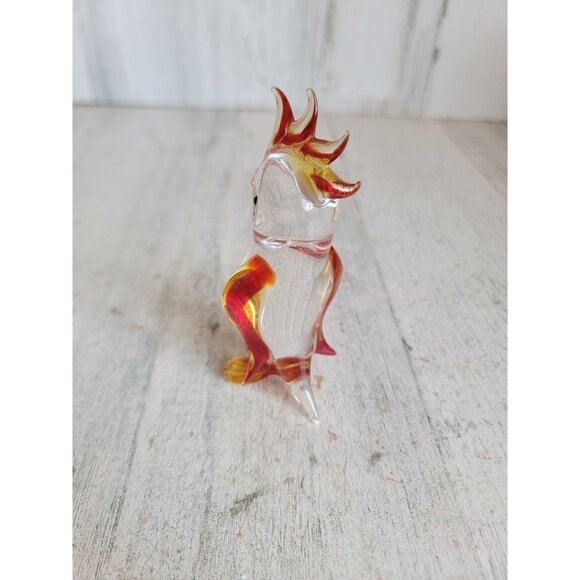 Unique glass art red bird parrot figure vintage collectible decor - Picture 4 of 6